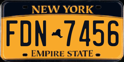 NY license plate FDN7456