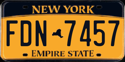 NY license plate FDN7457