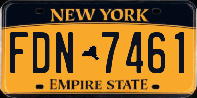 NY license plate FDN7461