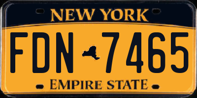 NY license plate FDN7465