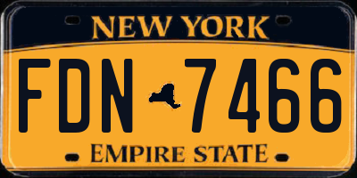 NY license plate FDN7466