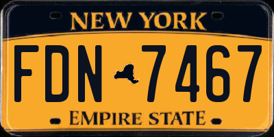 NY license plate FDN7467
