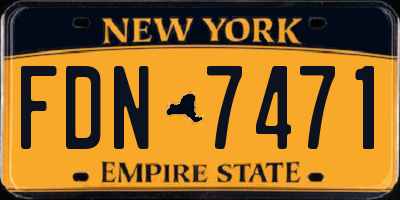 NY license plate FDN7471