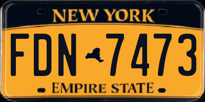 NY license plate FDN7473