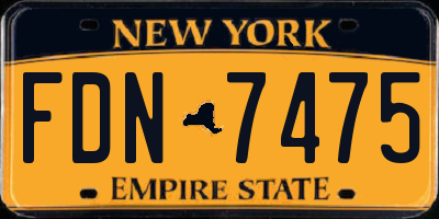 NY license plate FDN7475