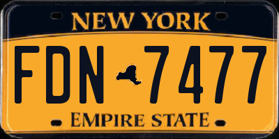 NY license plate FDN7477