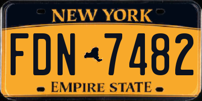 NY license plate FDN7482