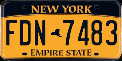 NY license plate FDN7483
