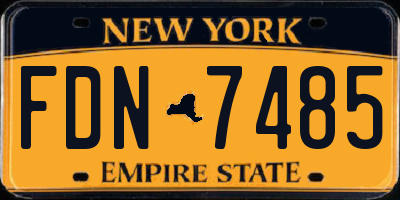 NY license plate FDN7485