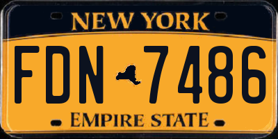 NY license plate FDN7486