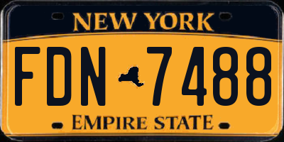NY license plate FDN7488