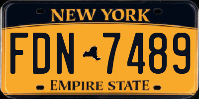 NY license plate FDN7489