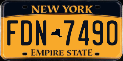 NY license plate FDN7490