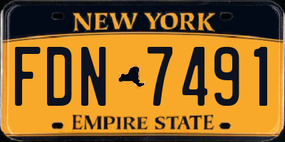 NY license plate FDN7491