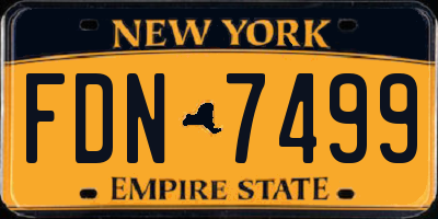 NY license plate FDN7499