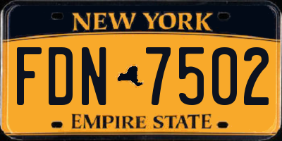 NY license plate FDN7502