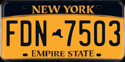 NY license plate FDN7503