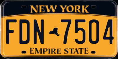 NY license plate FDN7504