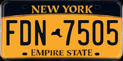 NY license plate FDN7505