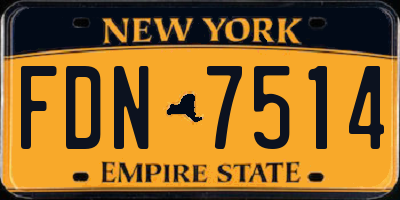 NY license plate FDN7514