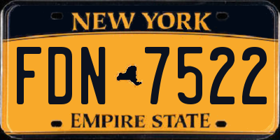 NY license plate FDN7522