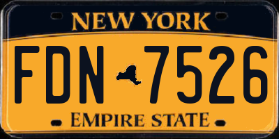 NY license plate FDN7526