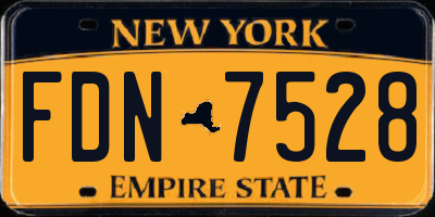 NY license plate FDN7528