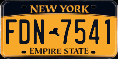 NY license plate FDN7541
