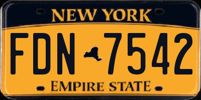 NY license plate FDN7542
