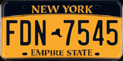 NY license plate FDN7545