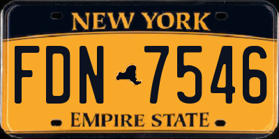 NY license plate FDN7546