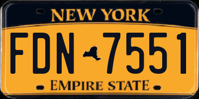 NY license plate FDN7551