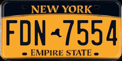 NY license plate FDN7554
