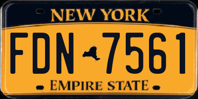NY license plate FDN7561