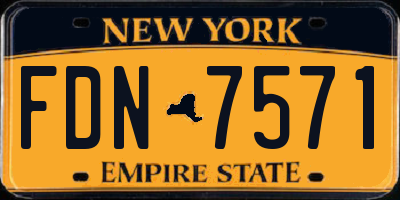 NY license plate FDN7571