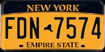 NY license plate FDN7574