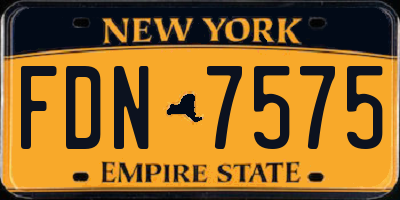 NY license plate FDN7575