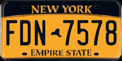 NY license plate FDN7578