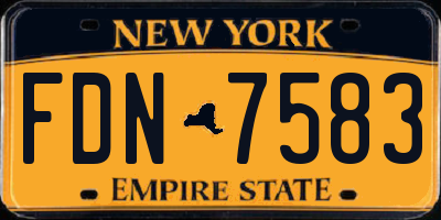 NY license plate FDN7583