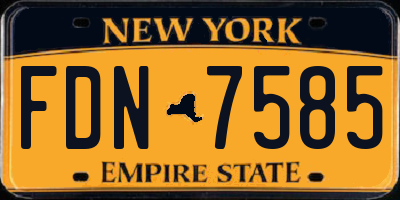 NY license plate FDN7585