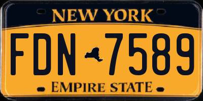 NY license plate FDN7589