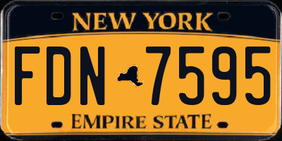 NY license plate FDN7595