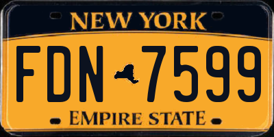 NY license plate FDN7599