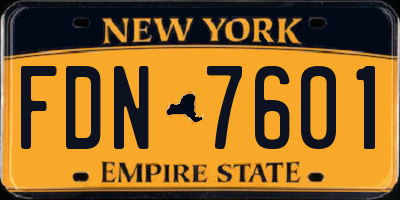 NY license plate FDN7601