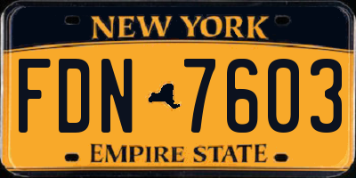 NY license plate FDN7603