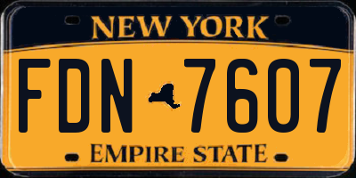 NY license plate FDN7607