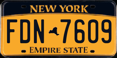 NY license plate FDN7609