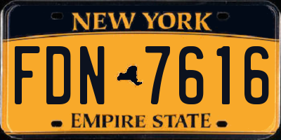 NY license plate FDN7616