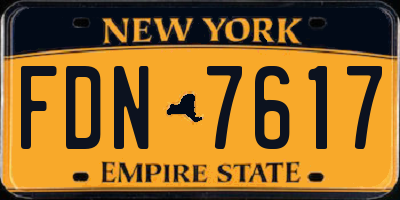 NY license plate FDN7617