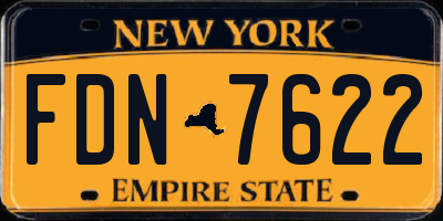 NY license plate FDN7622